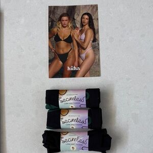 Hüha Seamless Low-Mid Thong - Black and Green